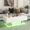Costway LED Coffee Table with 2 Drawers 20-Color Dimmable LED Lights &#x26; Remote Control White/Black